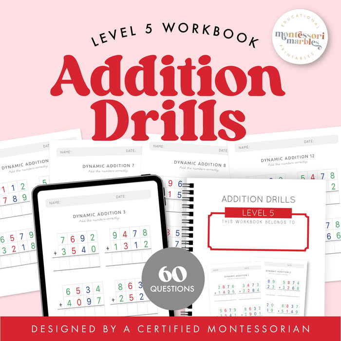 Addition Drills Workbook Level 5