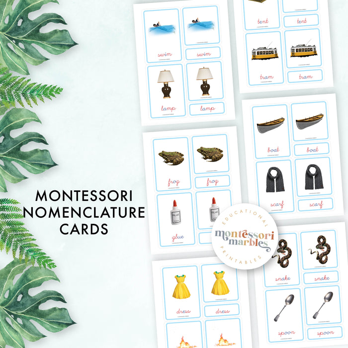 MONTESSORI BLUE SERIES Cursive Nomenclature Cards