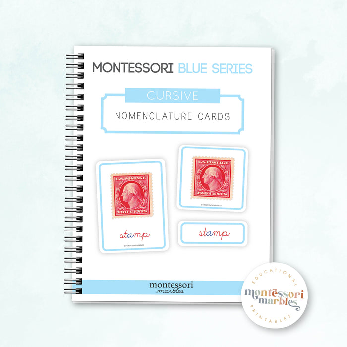 MONTESSORI BLUE SERIES Cursive Nomenclature Cards