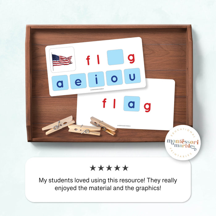 Montessori Blue Series Missing Vowels