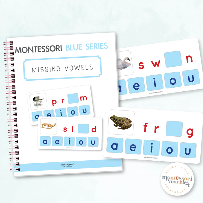 Montessori Blue Series Missing Vowels