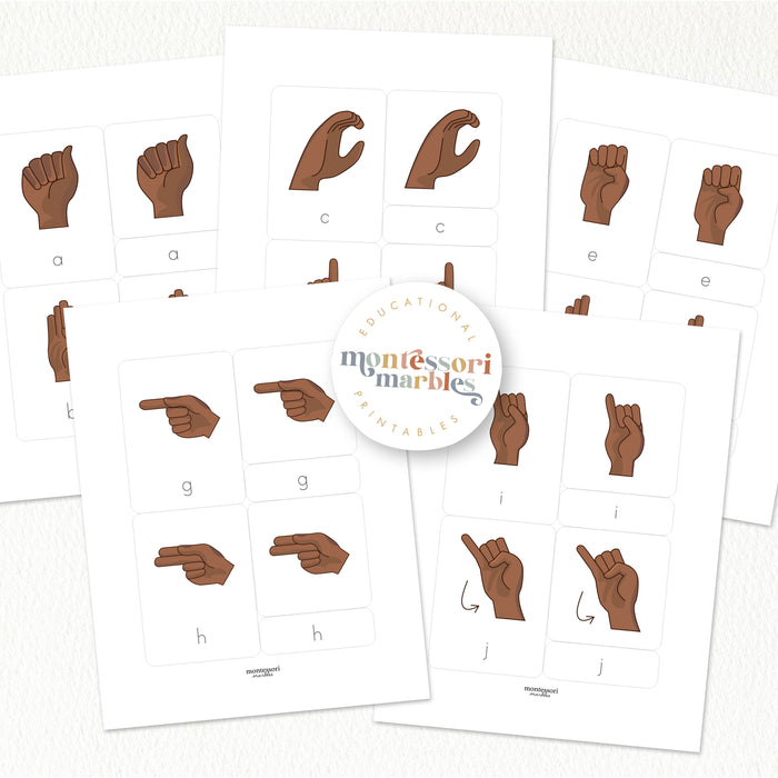 American Sign Language Nomenclature Cards (Brown)