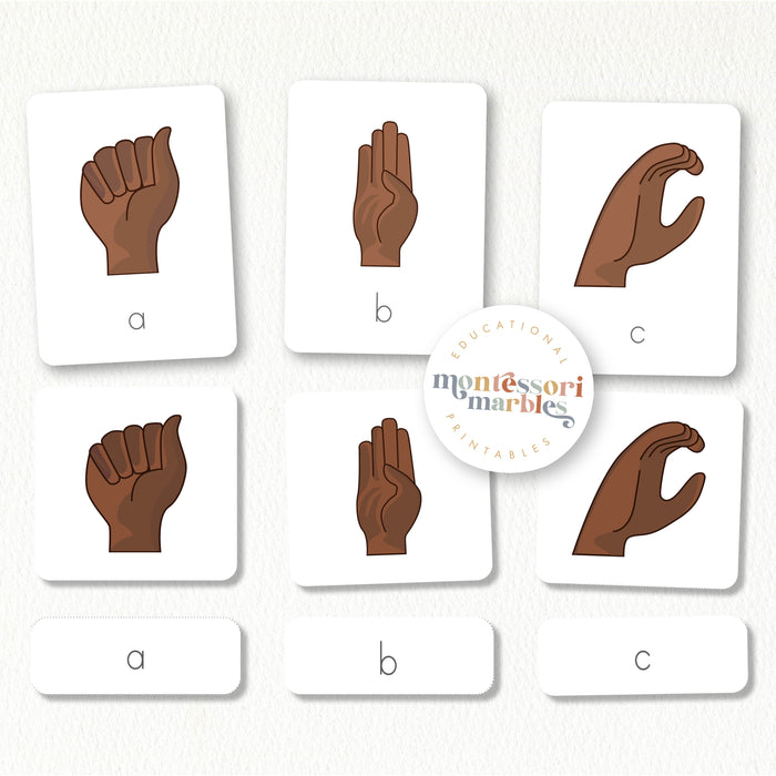 American Sign Language Nomenclature Cards (Brown)