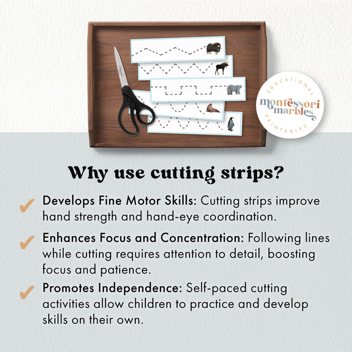 Polar Animals Cutting Strips