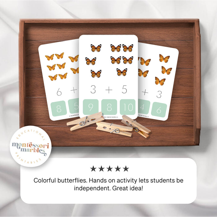 Butterfly Addition Clip Card