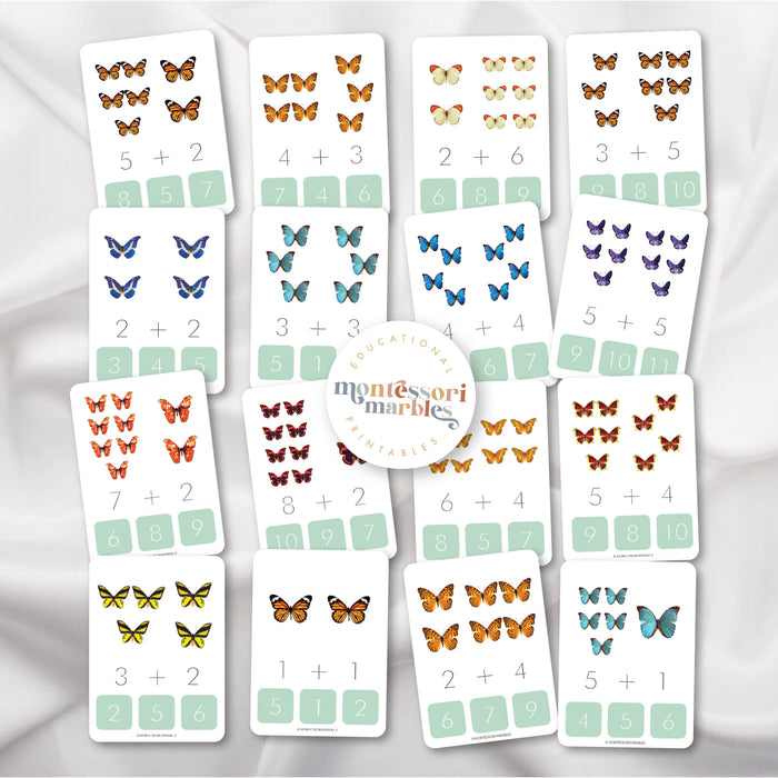Butterfly Addition Clip Card