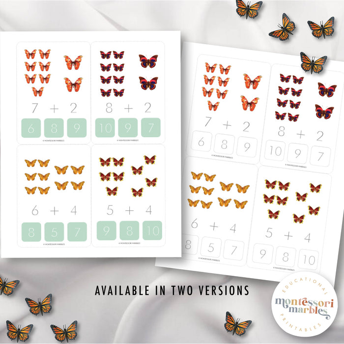 Butterfly Addition Clip Card
