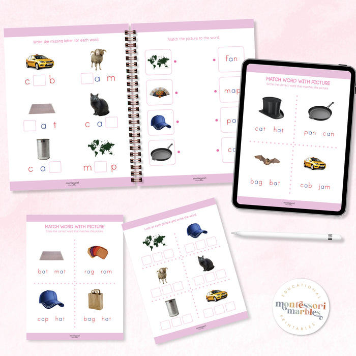 Montessori Pink Series Workbook Short A