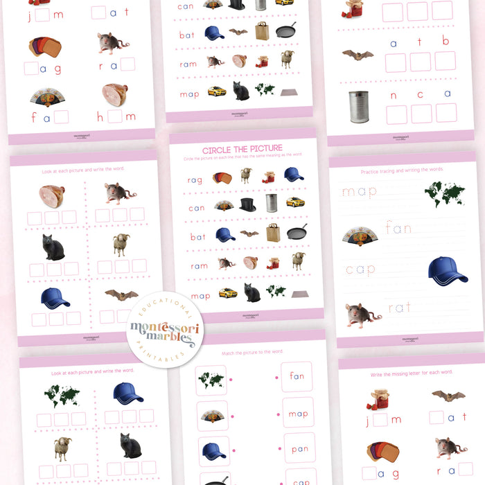 Montessori Pink Series Workbook Short A