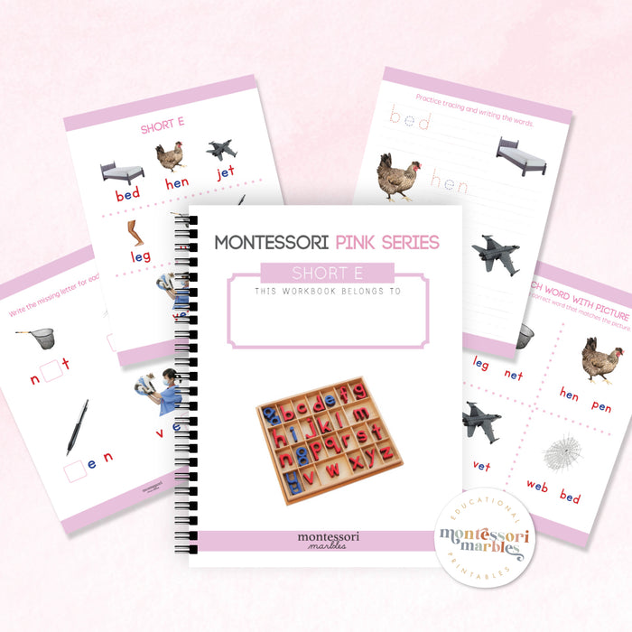 Montessori Pink Series Workbook Short E
