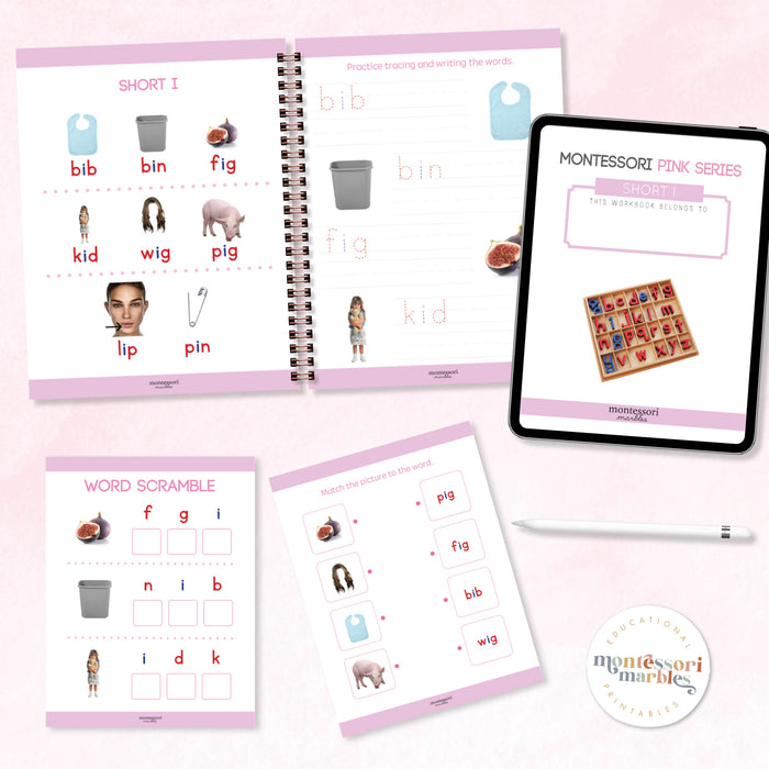 Montessori Pink Series Workbook Short I