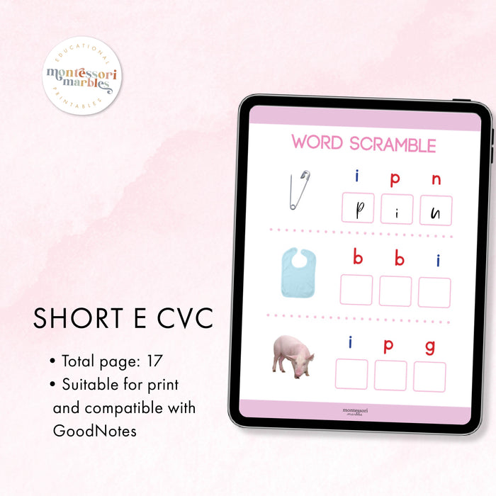 Montessori Pink Series Workbook Short I