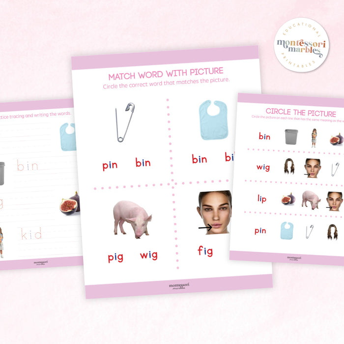 Montessori Pink Series Workbook Short I