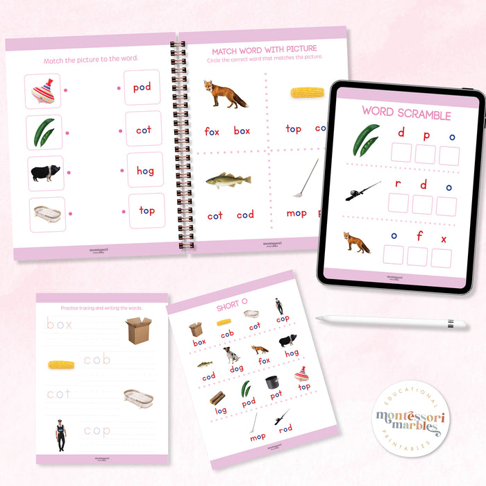 Montessori Pink Series Workbook Short O