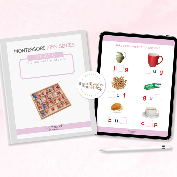 Montessori Pink Series Workbook Short U