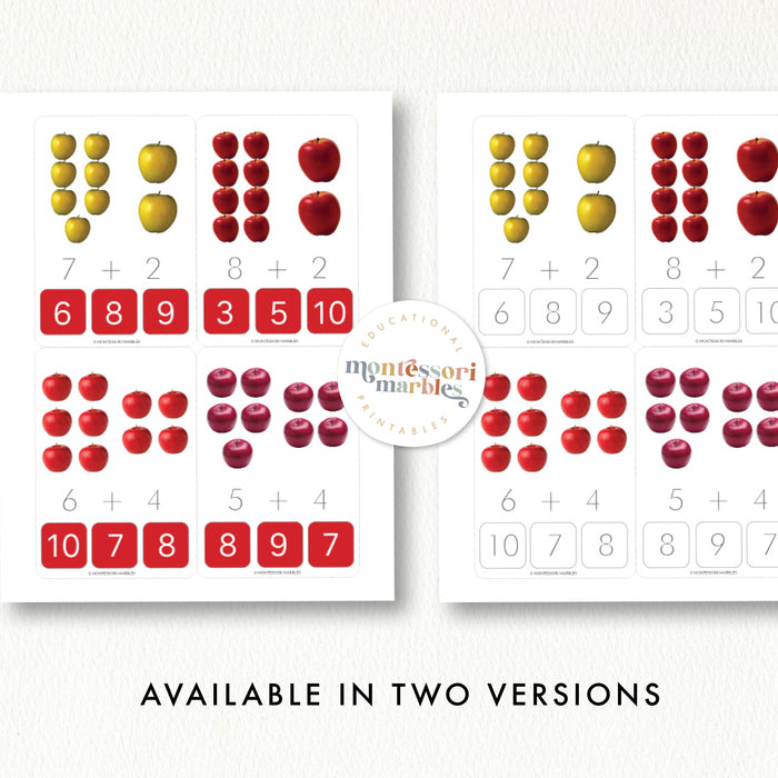Apples Addition Clip Cards
