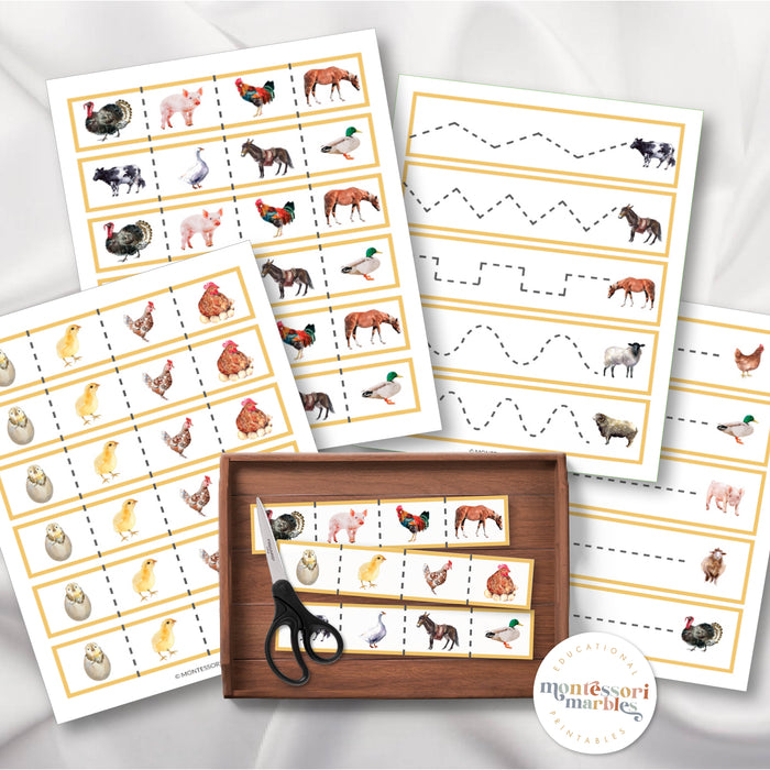 Farm Animals Cutting Strips