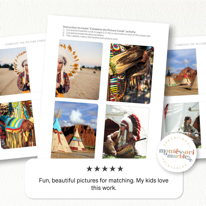 Native American Month Complete the Pictures