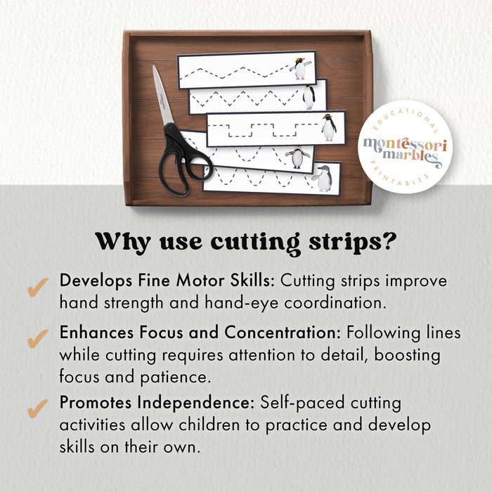 Penguins Cutting Strips