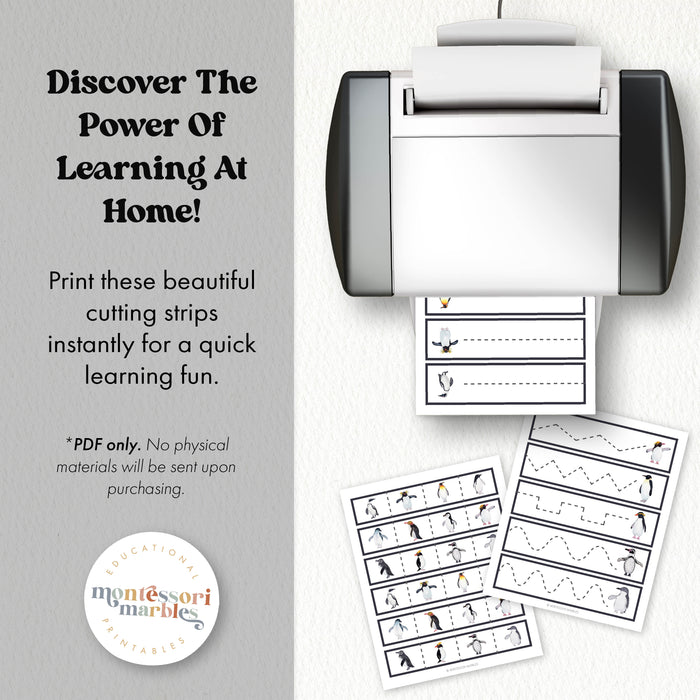 Penguins Cutting Strips