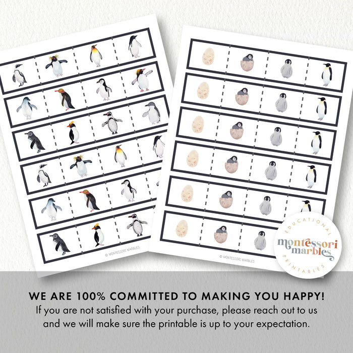 Penguins Cutting Strips