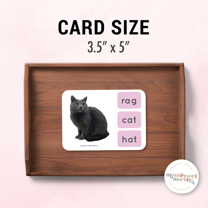 BUNDLE SET Montessori Pink Series | Name the Objects Short Vowels