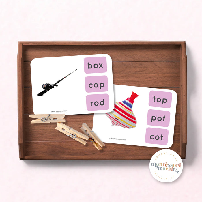 Montessori Pink Series Name the Objects | Short O