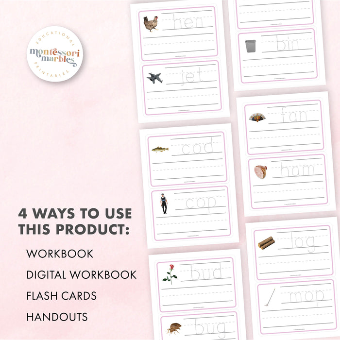 Montessori Pink Series Tracing Cards
