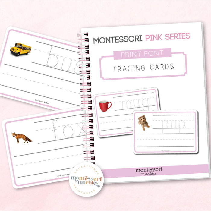 Montessori Pink Series Tracing Cards