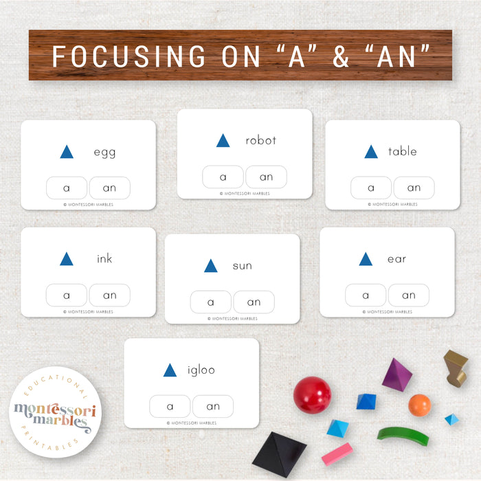 Articles Clip Cards - "a" and "an"