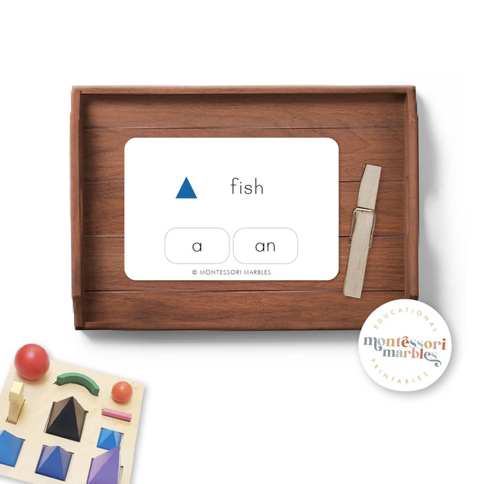 Articles Clip Cards - "a" and "an"