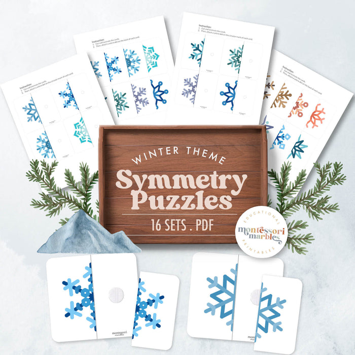 Winter Snowflakes Symmetry Puzzles