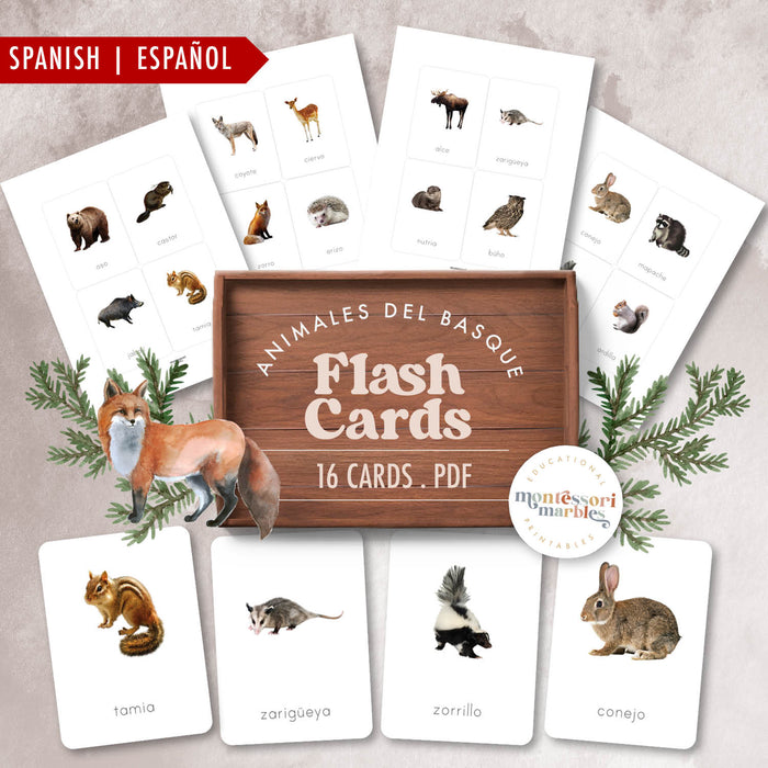 Animales del Bosque Tarjetas Didácticas
