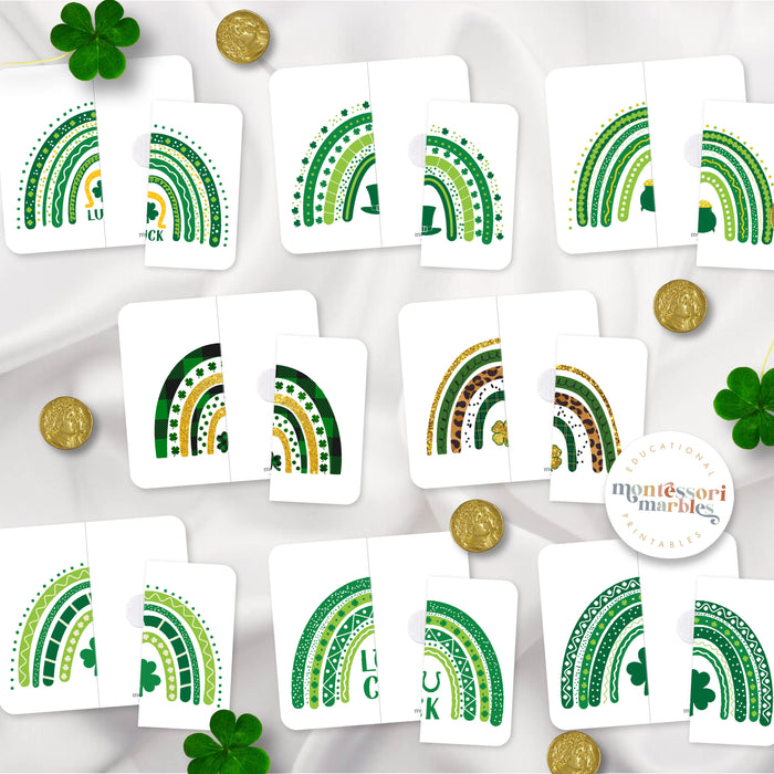 St. Patrick's Day Rainbow Symmetry Puzzles