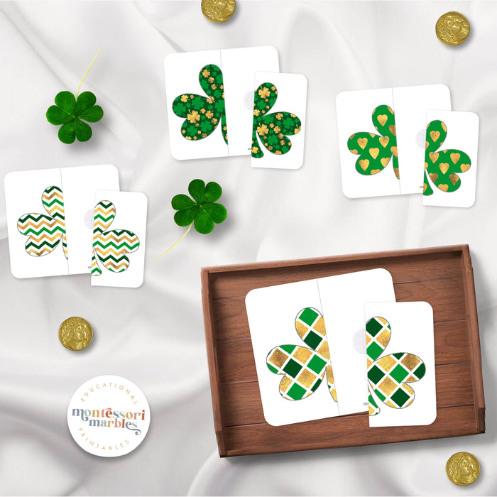 St. Patrick's Day Shamrock Symmetry Puzzles
