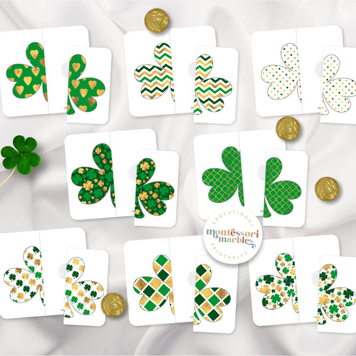 St. Patrick's Day Shamrock Symmetry Puzzles