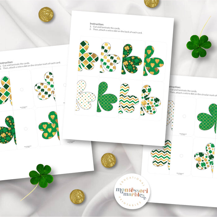 St. Patrick's Day Shamrock Symmetry Puzzles