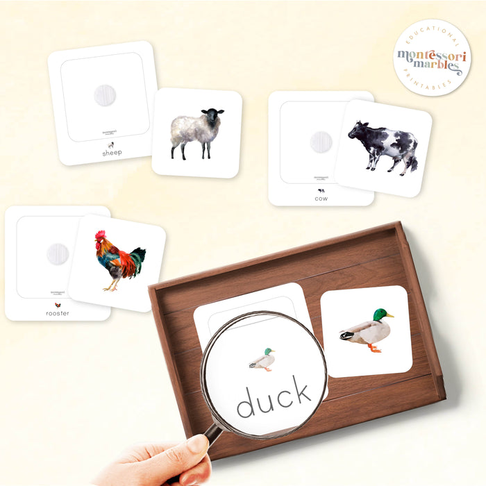 Farm Animals Mini Bundle - 4 Montessori Activities for Ages 3-6