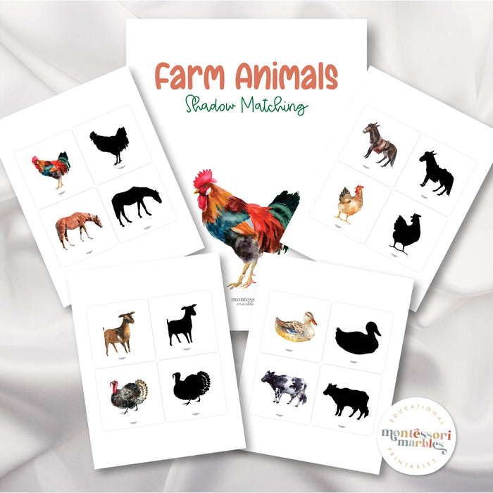 Farm Animals Mini Bundle - 4 Montessori Activities for Ages 3-6