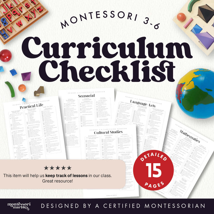 Montessori 3-6 Curriculum Checklists