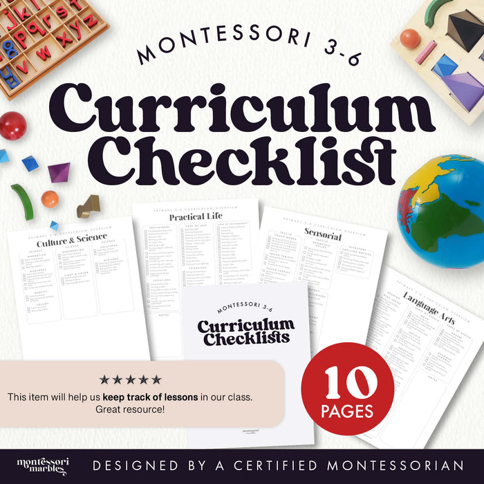Montessori 3-6 Curriculum Checklists