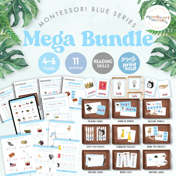 MEGA BUNDLE Montessori Blue Series Learning Resources