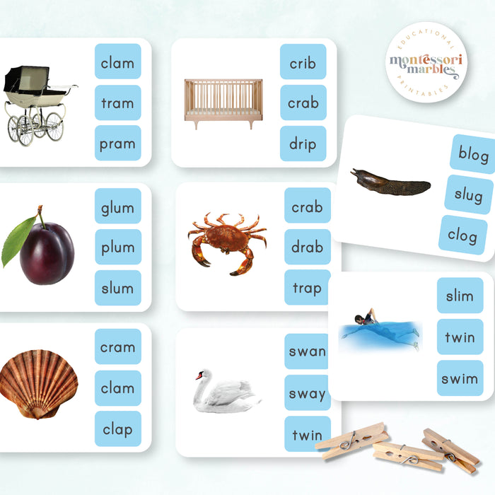 Montessori Blue Series Name the Objects | Beginning Blends