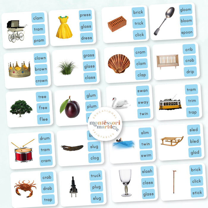 Montessori Blue Series Name the Objects | Beginning Blends