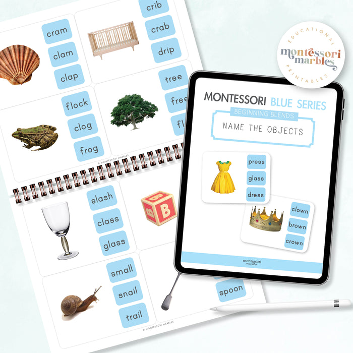 Montessori Blue Series Name the Objects | Beginning Blends