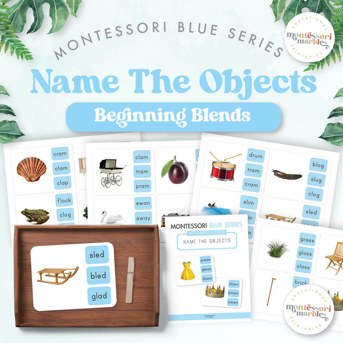 Montessori Blue Series Name the Objects | Beginning Blends