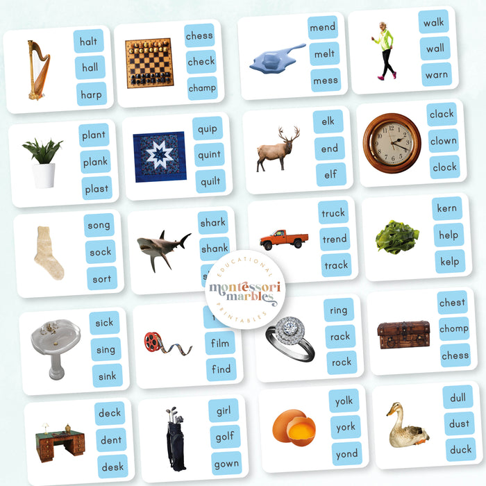 Montessori Blue Series Name the Objects | Ending Blends