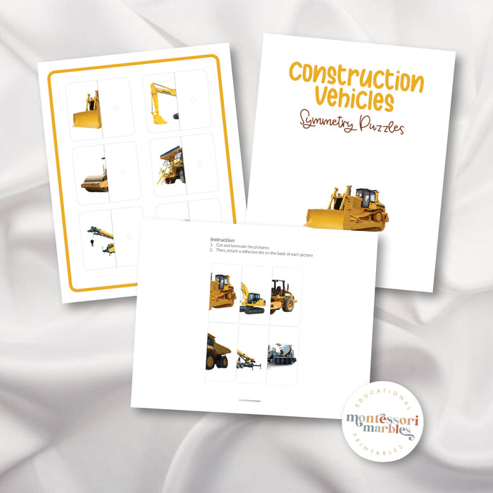Construction Vehicles Symmetry Puzzles
