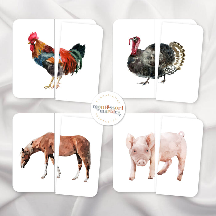 Farm Animals Mini Bundle - 4 Montessori Activities for Ages 3-6