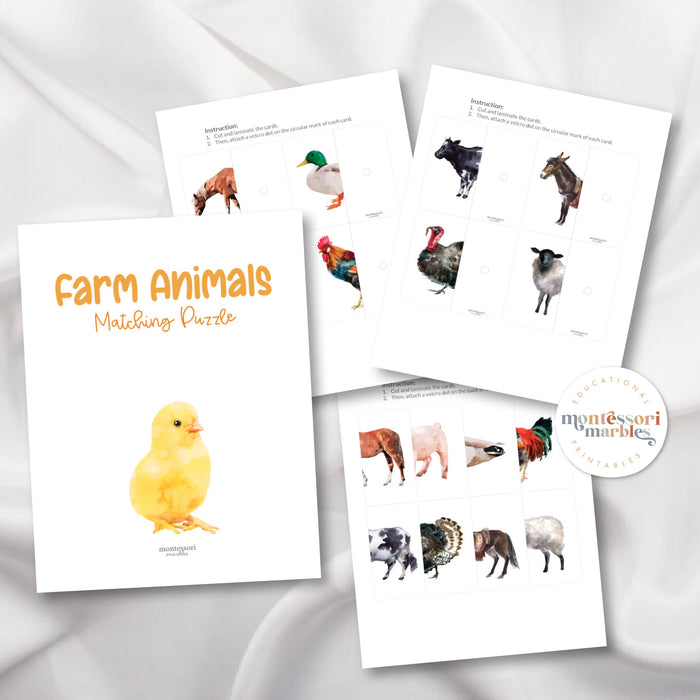 Farm Animals Two-Piece Puzzles